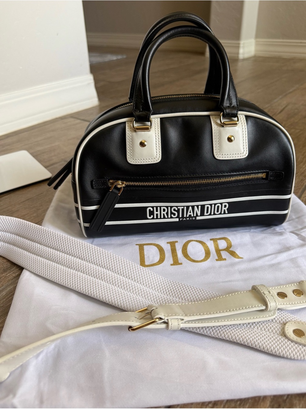 Dior Black and White Vibe Bowling Bag